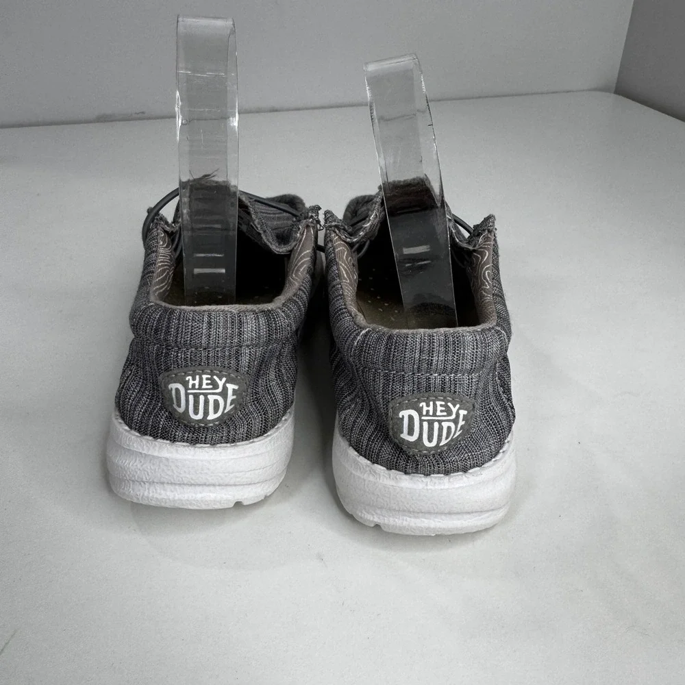 Hey Dude Wally Little Boys 12 Gray Marl Knit Slip On Loafers Shoes Comfy